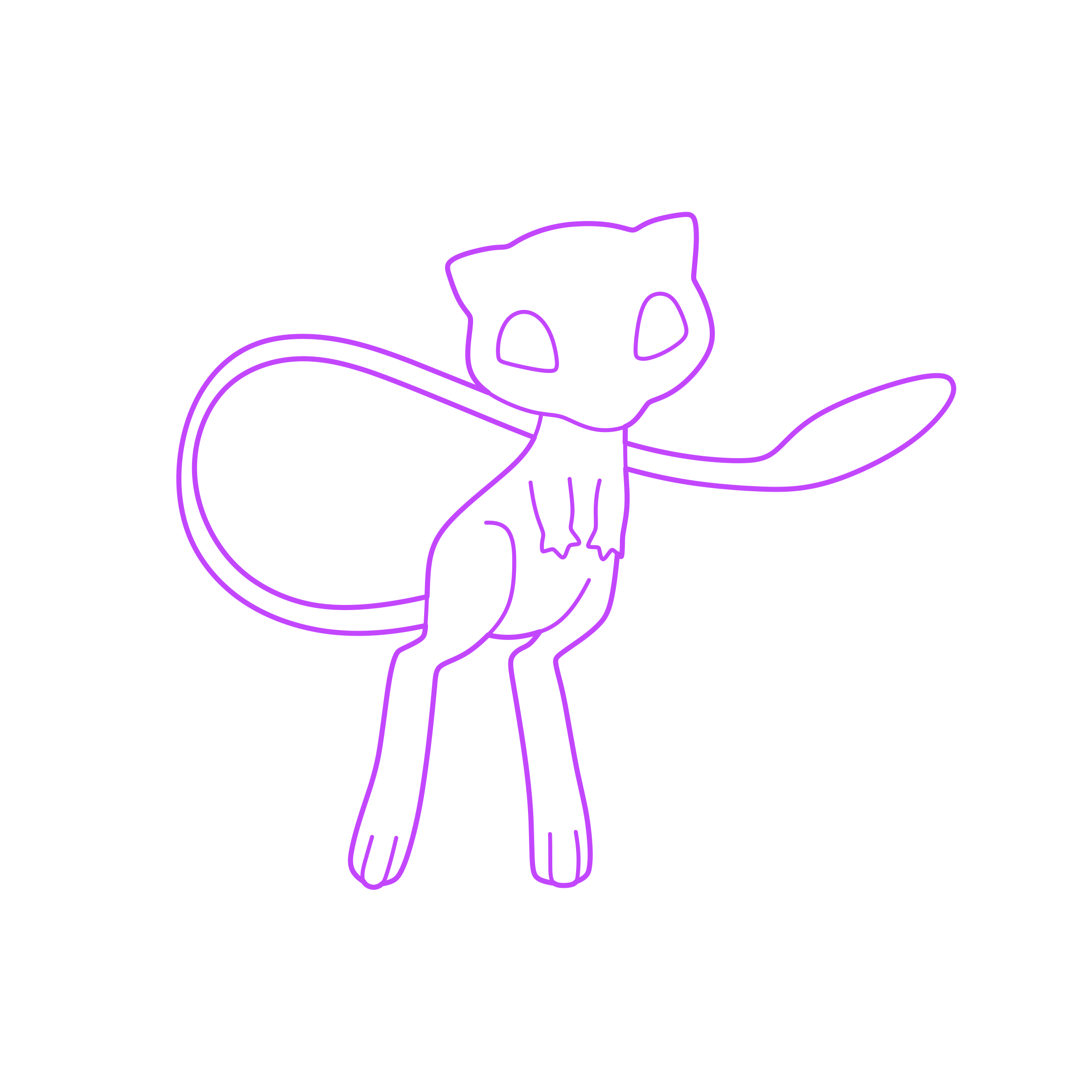 Pop Culture Pokemon Mew Contour Svg Vector Free Vectors